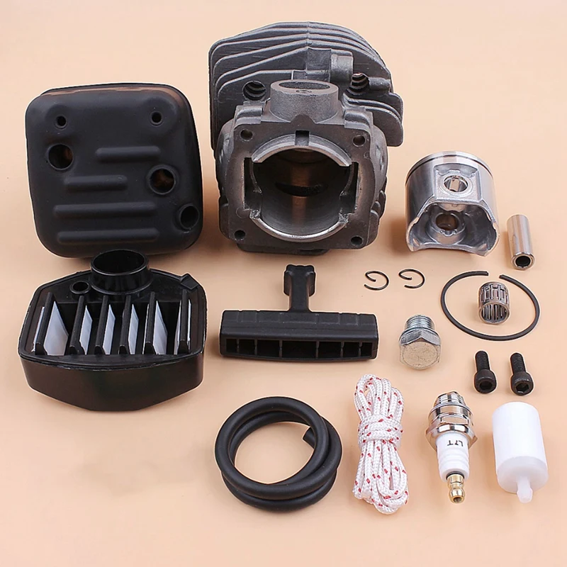 실린더 피스톤 베어링 머플러 나사 공기 필터 키트, HUSQVARNA 357 357XP 359 체인톱 엔진 재건 부품, 47mm