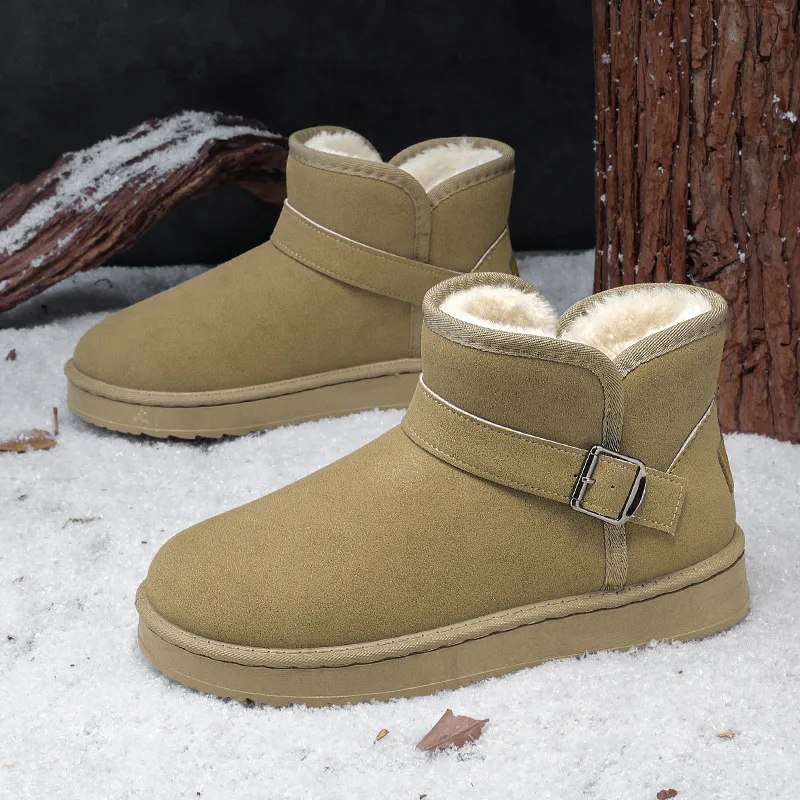 

Couples Green Women's Winter Boots Comfortable Plush Warm Ankle Boots For Women Men Cheap Slip-On Snow Boots Unisex botas mujer