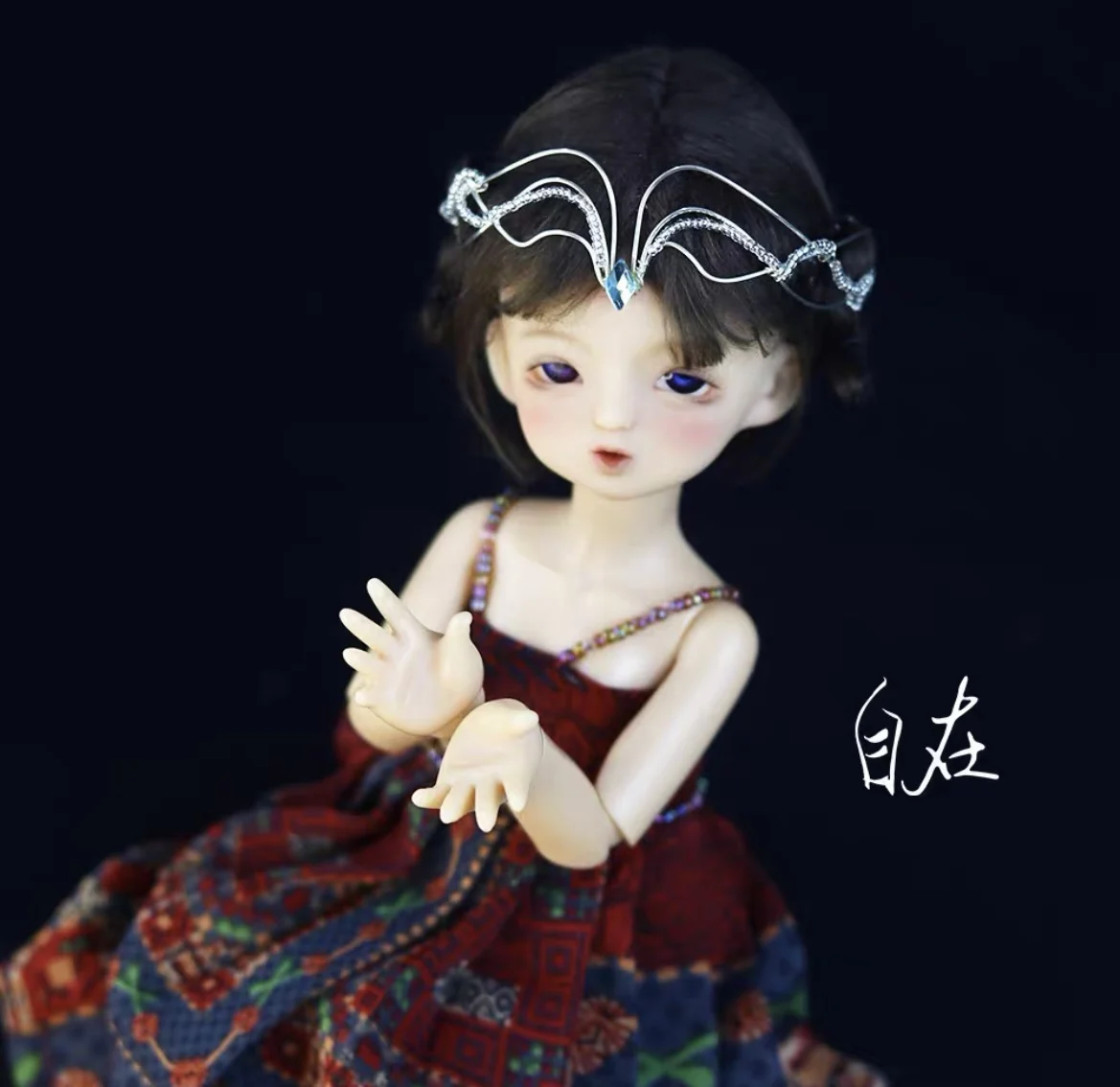 

Crown for doll headwear rhinestone woven headdress, forehead chain 1/4 1/6 BJD doll accessories free shipping