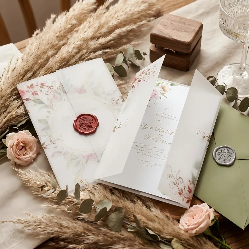 50pcs 13x18cm Translucent Envelope for Invitations Postcards Giftbox Message Card Envelopes Wedding Business Letters Storage Bag