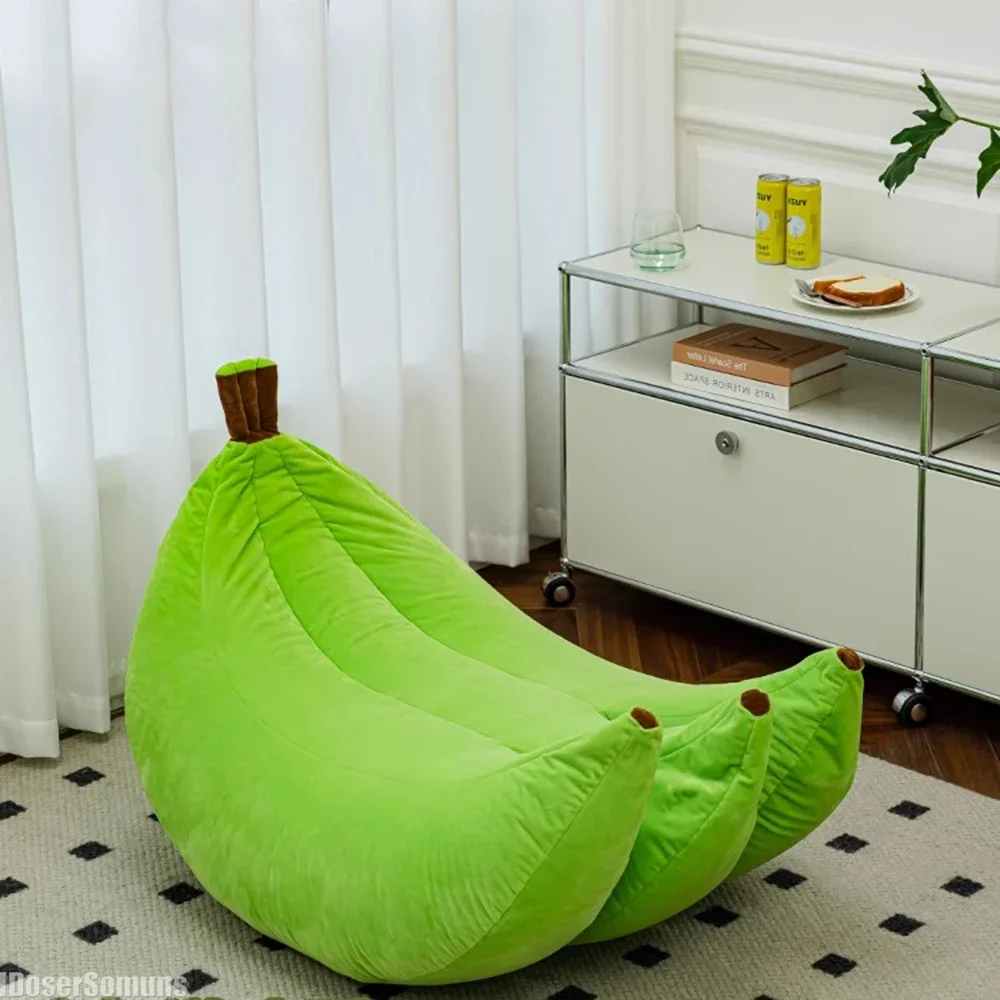 Creative Fruit Lazy Sofa Bedroom Home Sleepable Tatami and Reclining Soft Banana Chair Single Funny Living Room Decorations