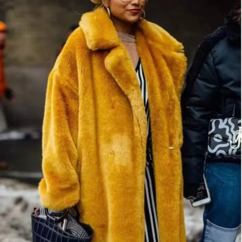

2025 Autumn Winter Womens Faux Fox Fur Coat Short Fuzzy Jacket Coats Short Puffy Fluffy Faux Fur Coat Suit Collar Windbreaker