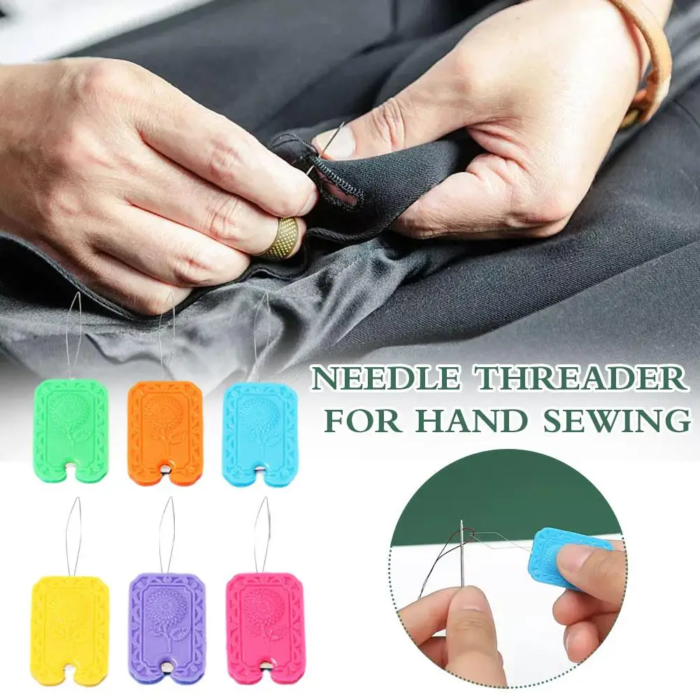 3/6pcs Needle Threader For Hand Sewing, 2 In 1 Quick Needle Threader Tool And Thread Cutter Tool Sewing Supplies And Access Z2A2