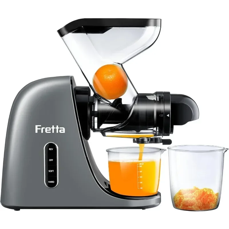 

Fretta Cold Pressed Juicer Machine,Masticating Juicers,Whole Fruit Juicer Machine, Juice and Vegetable Extractor with 2 speed