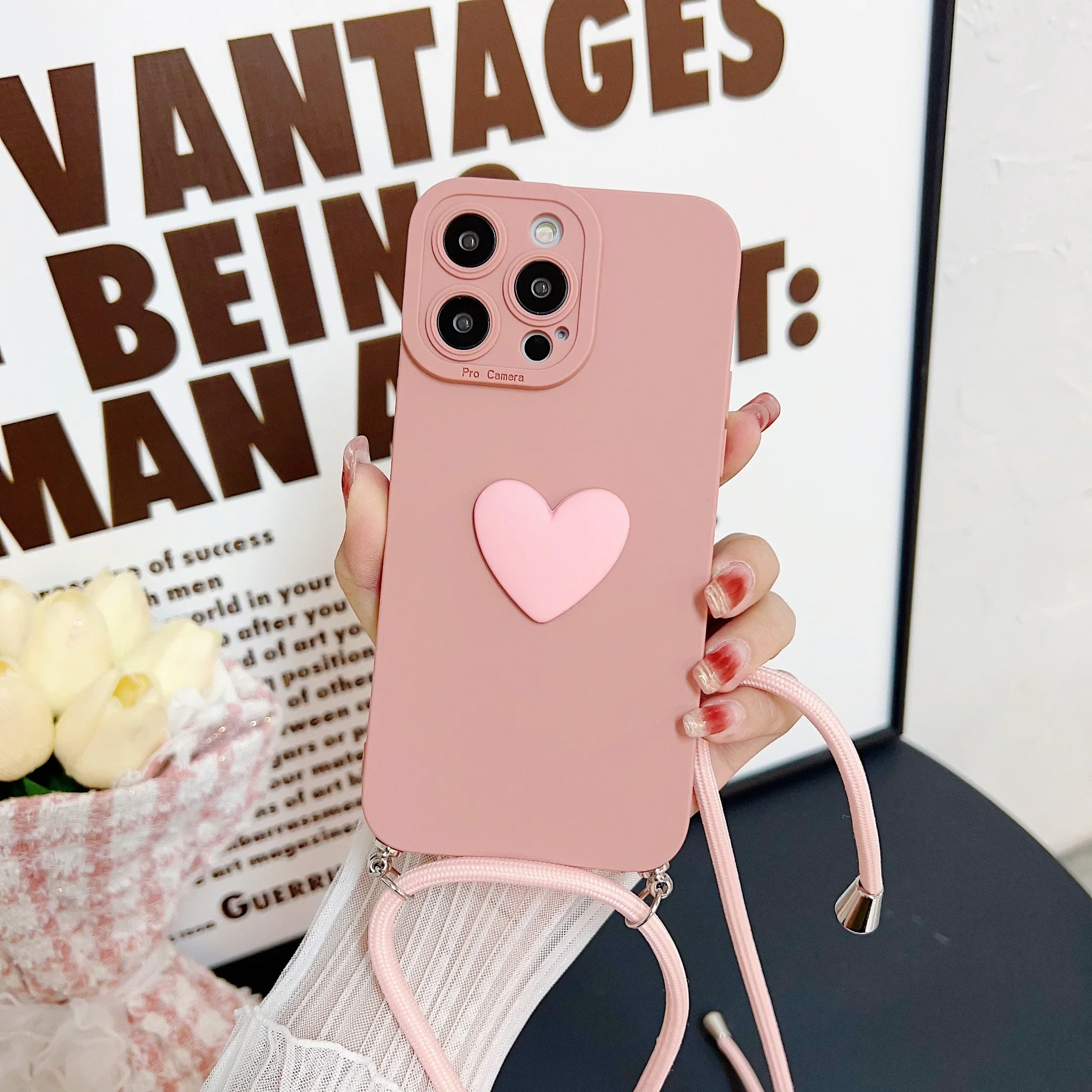 الحب القلب Crossbody الحبل حزام جراب هاتف ل xiaoimi 14T 14T برو الفاخرة لينة للصدمات الغطاء الخلفي ل MI14 14T برو Coque