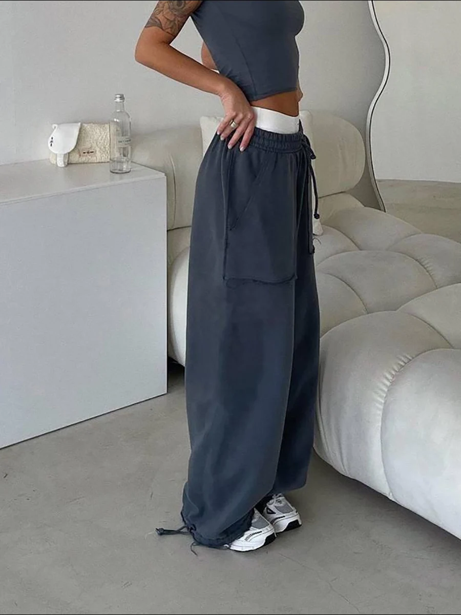 Calça esportiva estilo retrô Harajuku, primavera e outono