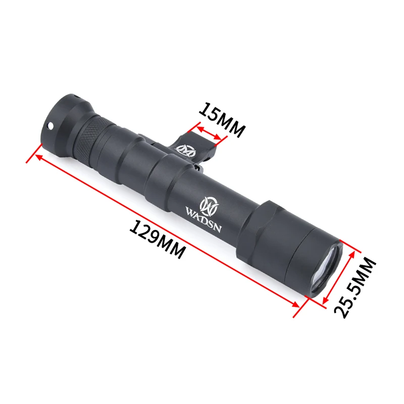 مصباح يدوي تكتيكي بقيادة Wadsn m40b ، مصباح أبيض ، 6من لومن ، 20*600 ، سكة بيكاتيني ، keymod m-lok ، سلاح صيد ، كشاف