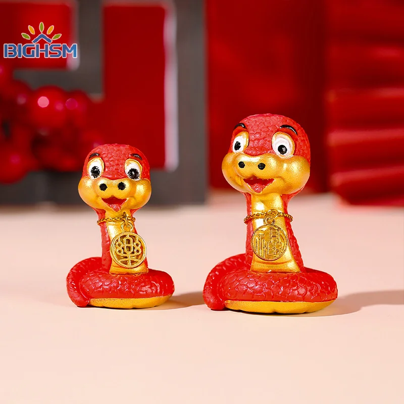 4Pcs Cute Cartoon Snake Resin Figurine Ornament Miniature Kawaii Desktop Decor Creative DIY Home Decorations Accessories Gifts