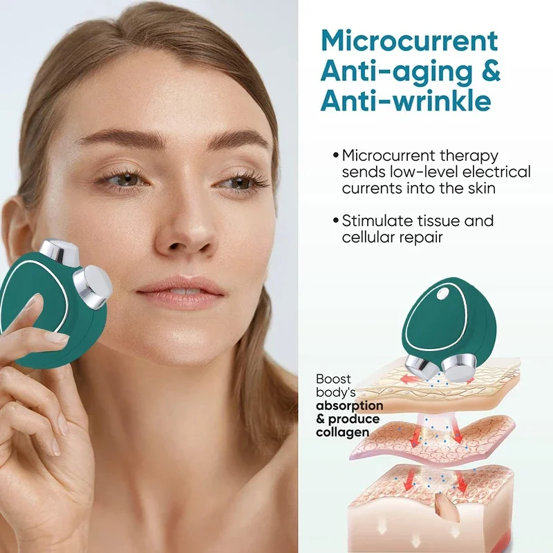 전기 얼굴 리프팅 롤러 ems 미세 전류 마사지 음파 진동 피부 강화 마사지 휴대용 미용 관리 장치
