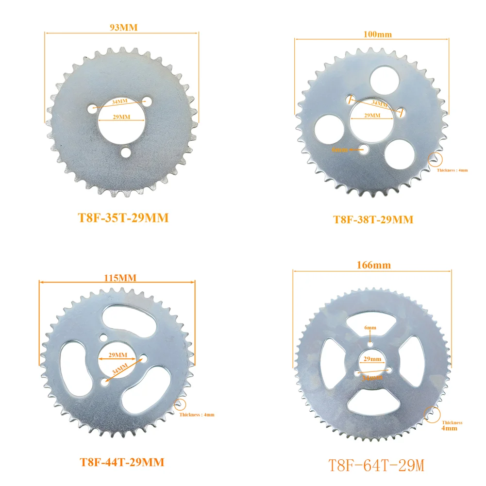 T8F-(35T/38T/44T)-29mm T Es wird für 49cc Mini-Motorräder, Elektroroller und leicht modifizierte Fahrräder verwendet.