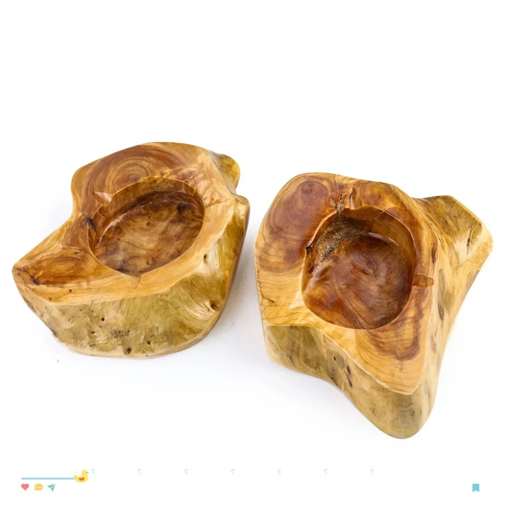 Natural-Solid-Wood-Carving--Ashtray-Creative-Personality-Home-Living-Room-Log-Irregular-Office-Anti-drop--Ashtray-Storage-Tray