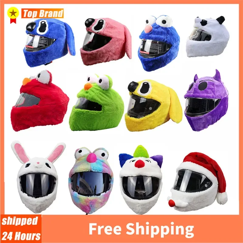 Motorcycle Helmet Cartoons Plush Helmet Protective Cover Helmet Full Face Covers For Outdoor Fun Personalized Helmets Christmas