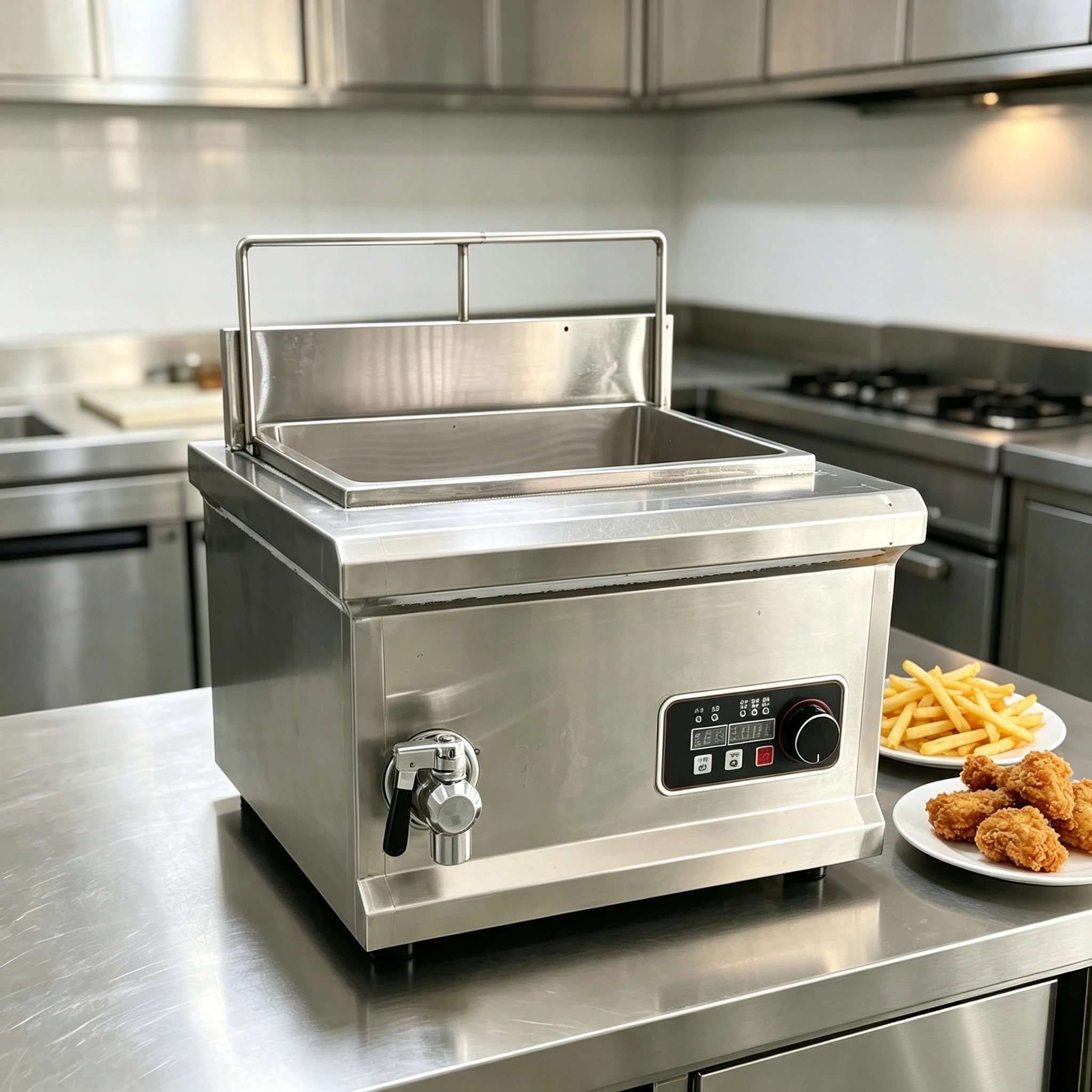 Commercial Table Top Single Tank Induction Deep Fryer For Restaurant Equipment For Chicken Fryer Bakery Flour Mill Factory Price