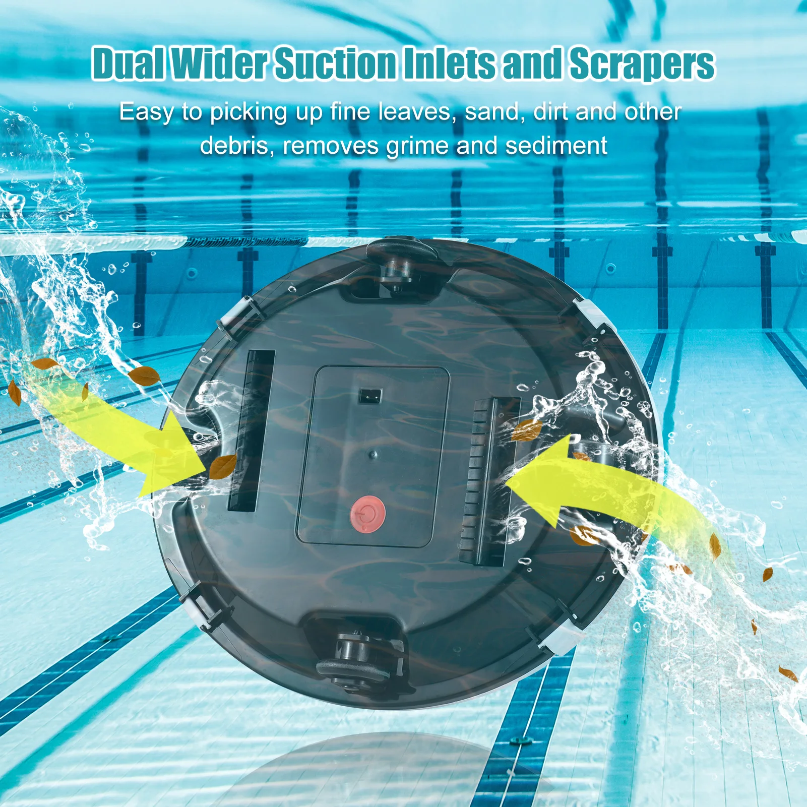 35W Cordless Vacuum Cleaner Robotic Pool  Lasts 90 Mins Swimming Pool Cleaning Robot