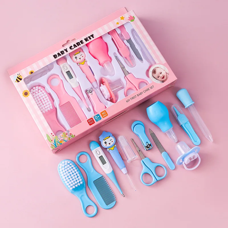 12 Piece Baby Care Set, Baby Medication Care Set, Baby Comb, Brush, Nail Clipper Set, Food Grade Safe, Non-toxic, Easy to Clean