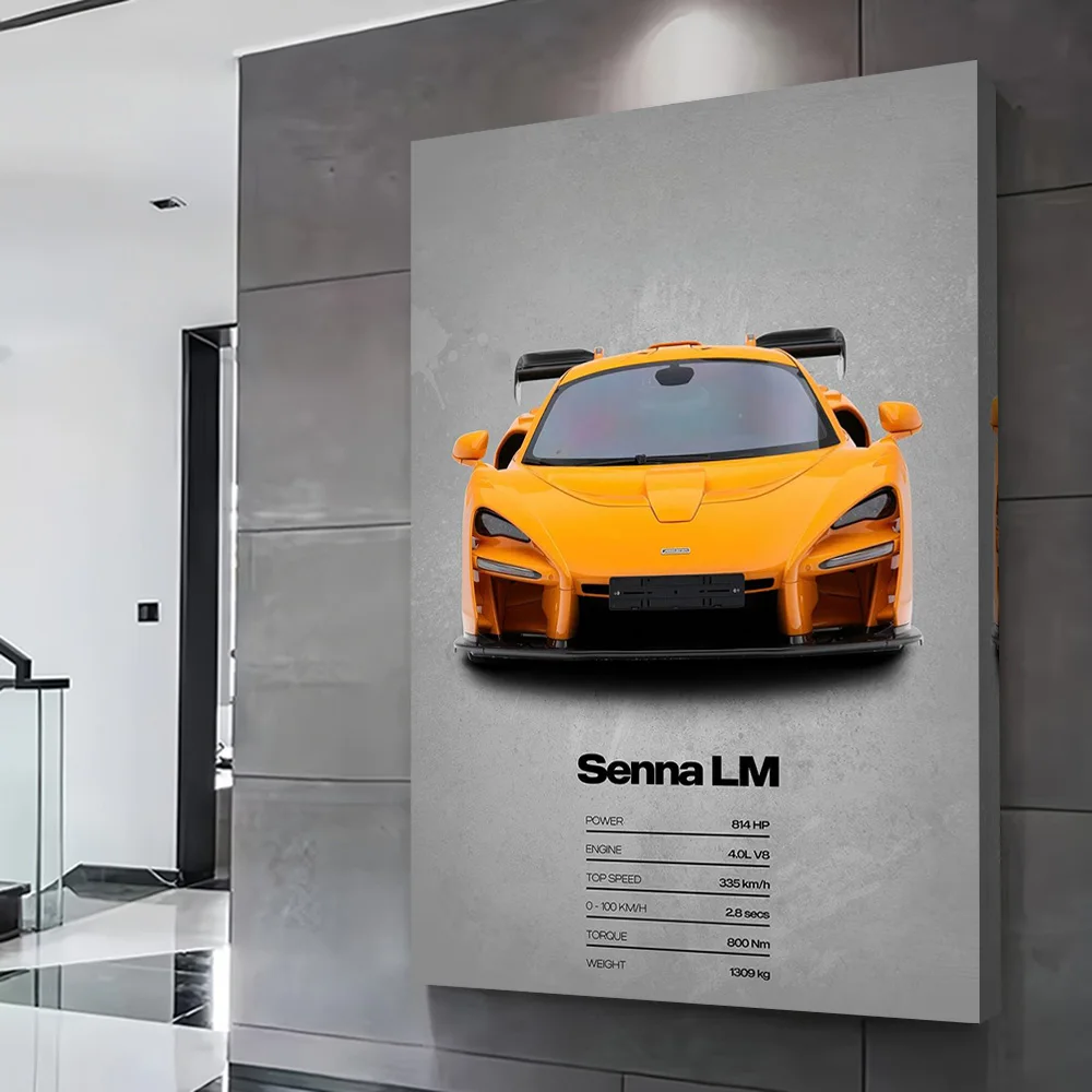 Sports Senna LM Car Printing Poster Custom Pictures Wall Art Canvas Painting Gift for Aesthetic Decoration Room Ornaments Mural