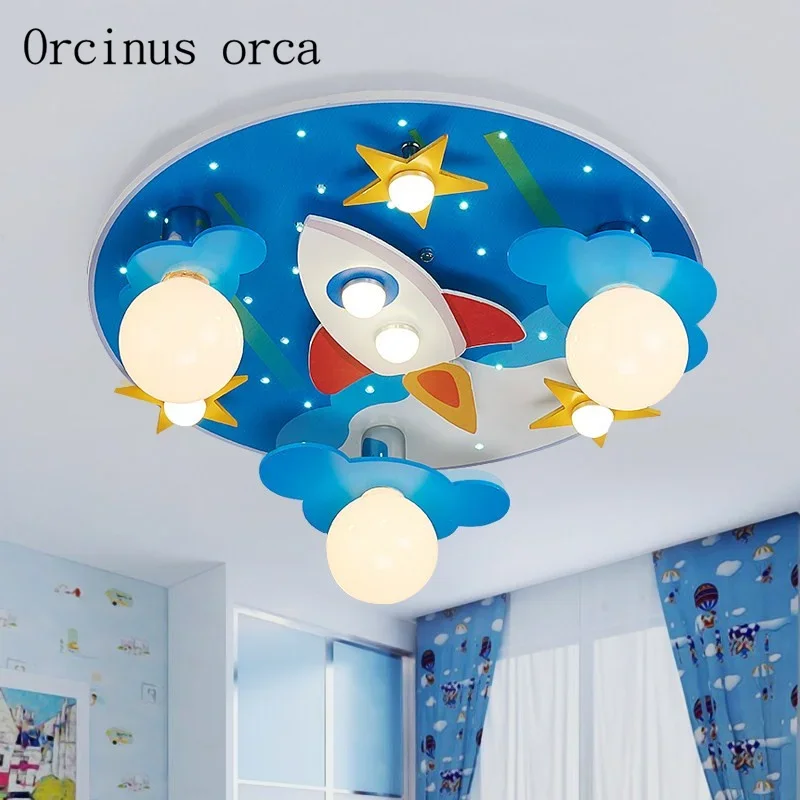 Creative cartoon aircraft ceiling lamp children room  bedroom modern simple spaceship LED ceiling lamp free shipping