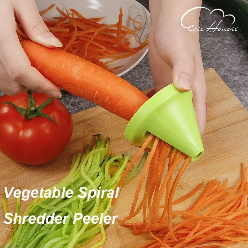 

2Pcs Rotating Vegetable Grater Spiral Fruit Peeler Carrot Radish Potato Shredder Manual Cutter Slicer Kitchen Tools Accessories