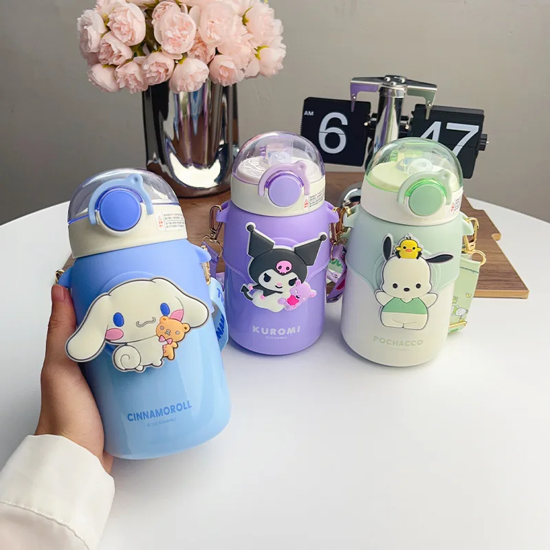 570ML Sanrio Kuromi Thermos Mug 316 Stainless Steel Anime Cartoon Kawaii Pochacco Melody Portable Travel Water Bottle Cups Gift