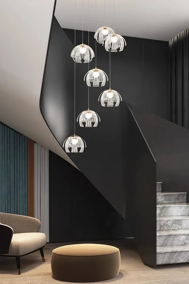 

AiPaiTe Luxury Nordic Dimmable Ceiling Chandelier Acrylic ball Pendant Lamp Luster Hardware Tri-Color White Gold For Villa