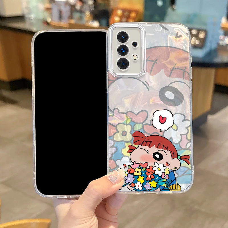 Anime C-Crayon S-Shin-Chan Phone Case for Samsung Galaxy S24 S23 S22 S21 Plus Ultra A73 A72 A71 A55 A54 A53 Non-Slip Matte Cover