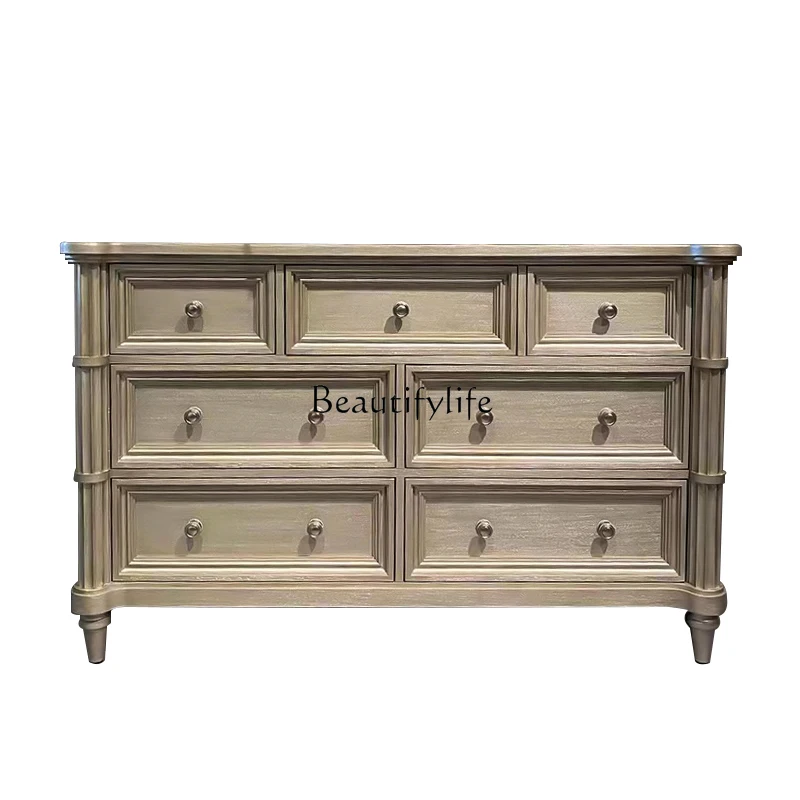 

American light luxury door cabinet solid wood integrated simple modern decorative cabinet small apartment