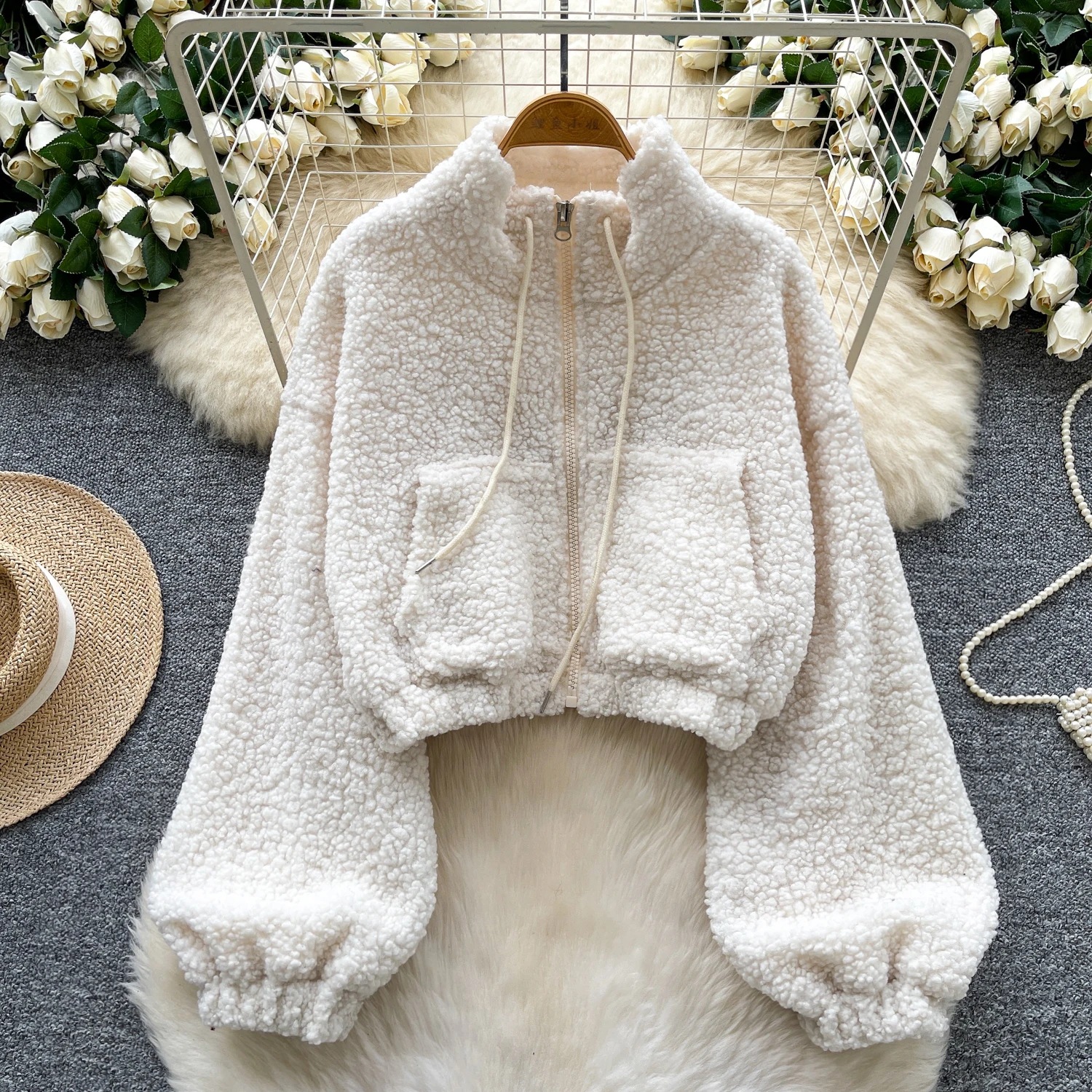 

Elegant Vintage zipper letter Blouse Long Sleeves Korean Fashion Chic Goth autumn Shirt women clothing