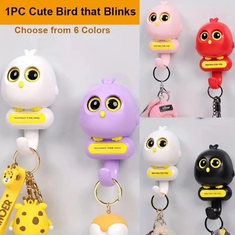 1pcs Creative Blink Chick Hook Cute Seamless Dormitory Bedroom Door Hangers Hooks Key Umbrella Towel Coat Rack Wall Decoration