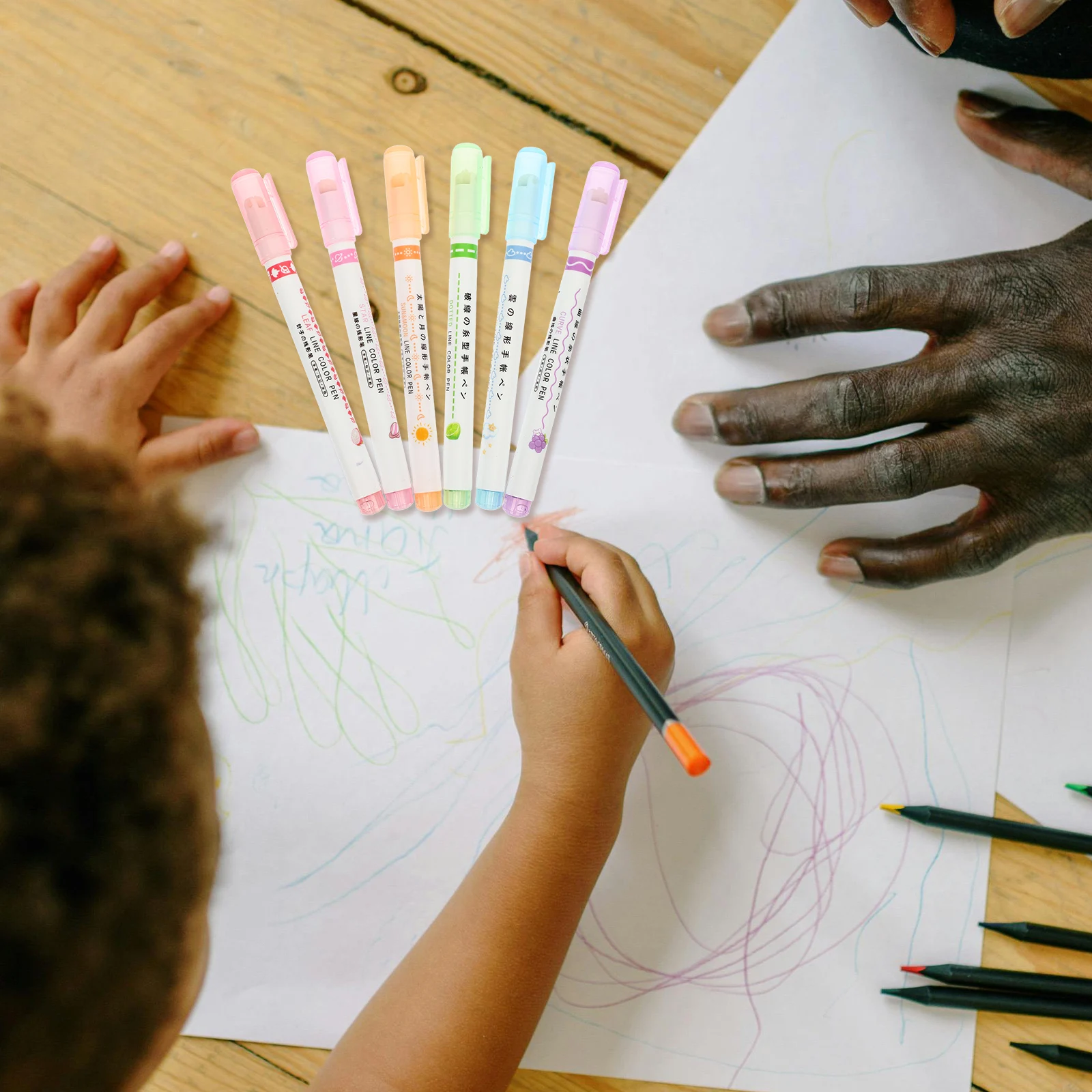 

6Pcs Colorful Pens Water-Based Pigment Markers for Study Work Reading Note Marking DIY Scrapbooking Gift