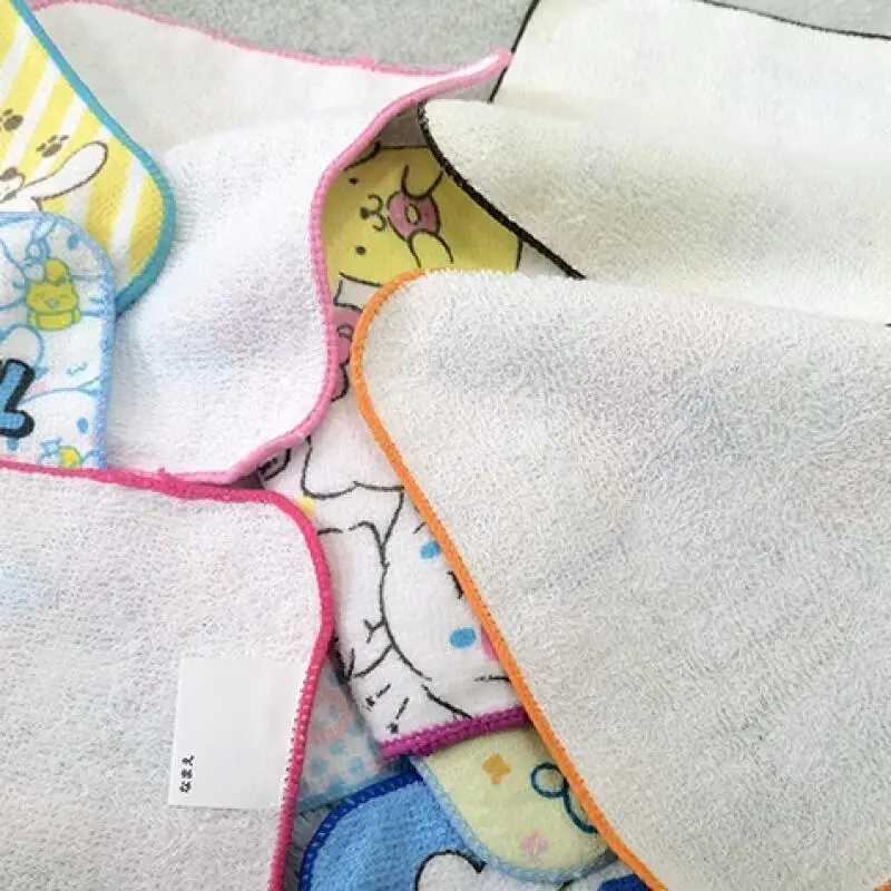 Sanrio Anime Cartoon Square Towel Hello Kitty Hand Towel Girl boy Kitchen Bathroom Household Handkerchief Small Hand Towel