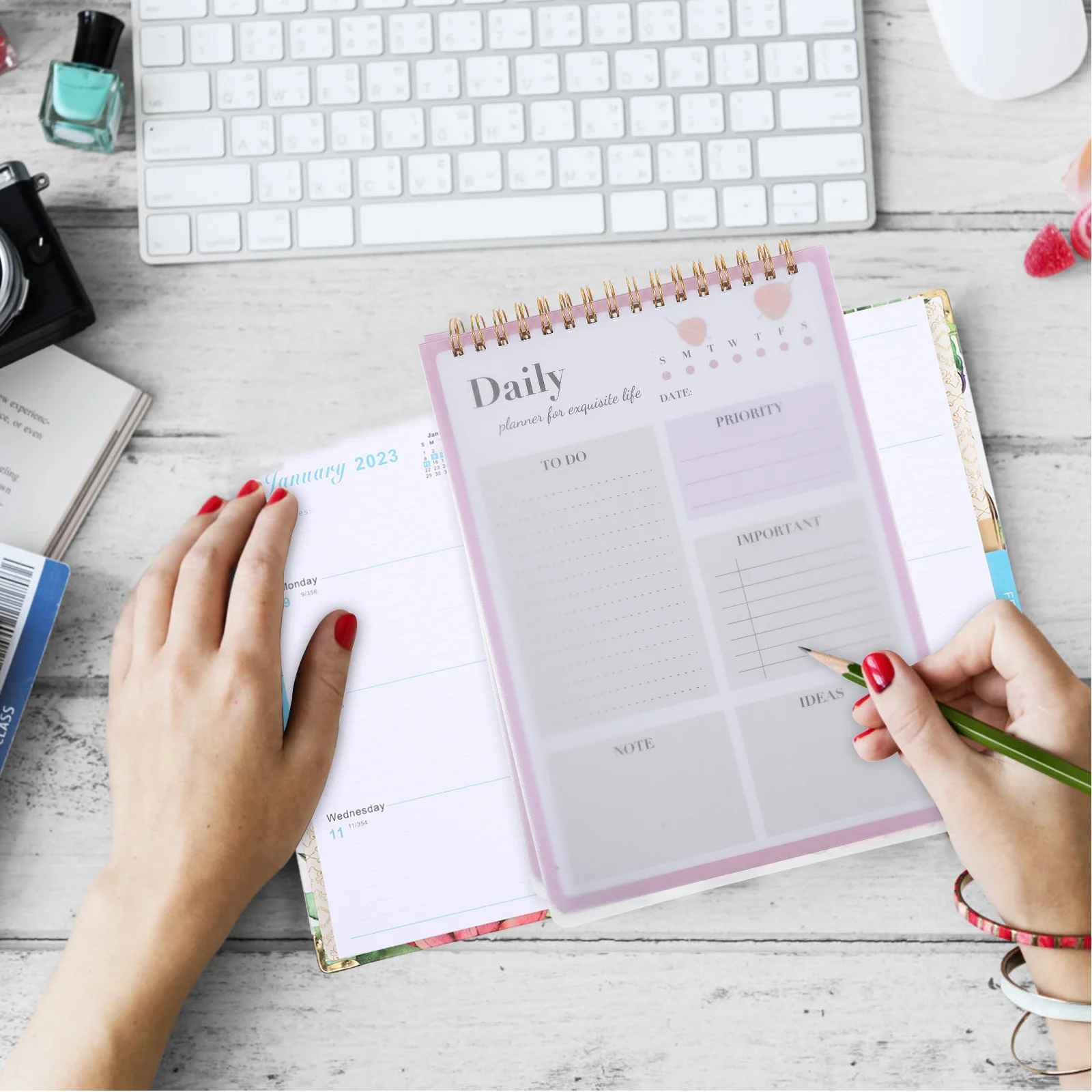 

Efficient Time Management Notepad Hourly Planner for Work Study Life Simple Stylish Date Calendar Daily Schedule Pad Academic