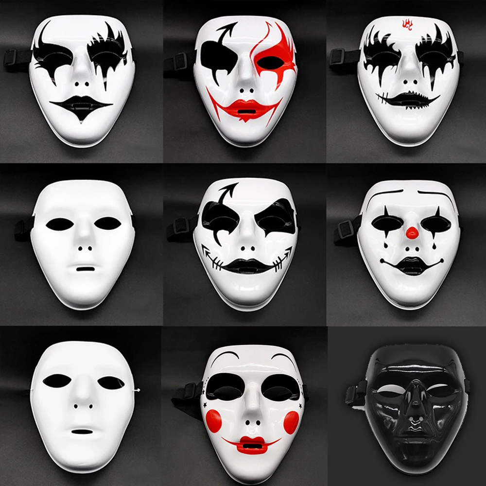 Men Women Hip Hop Adult Mask Ghost Adult Horror Mask Halloween Props Costumes Accessories Full Face Mask