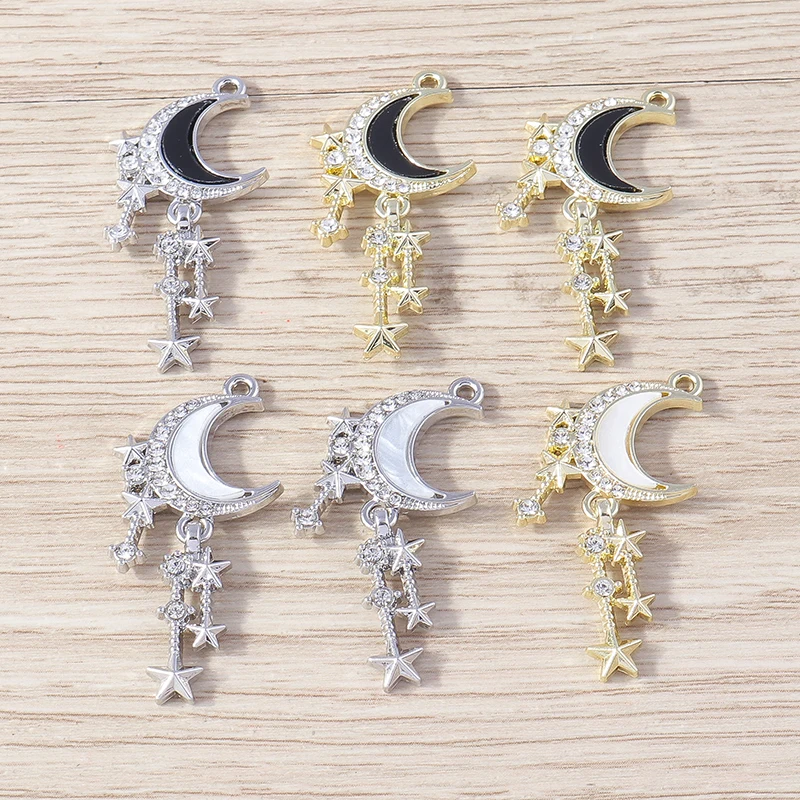 Tusember 4 Stück 12 x 22 mm brillante Kristall-Polaris-Stern-Anhänger für die Schmuckherstellung, DIY, handgefertigte Halskette, Ohrringe, Basteln – Detail 24
