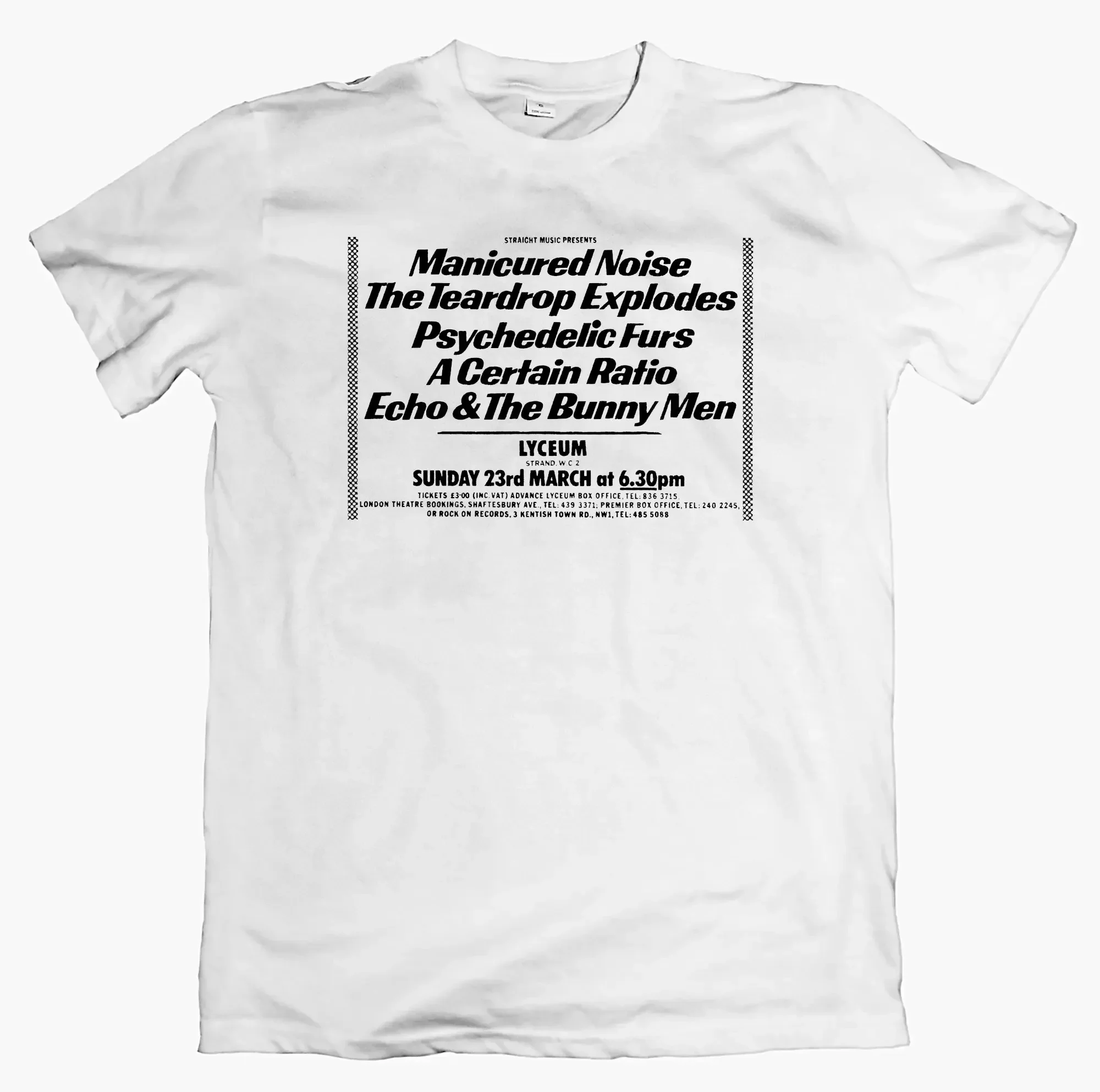 Teardrop Explodes Psychedelic Furs A Certain Ratio Echo The Bunnymen 1980 Live T Shirt Long Sleeve Post Punk New Wave
