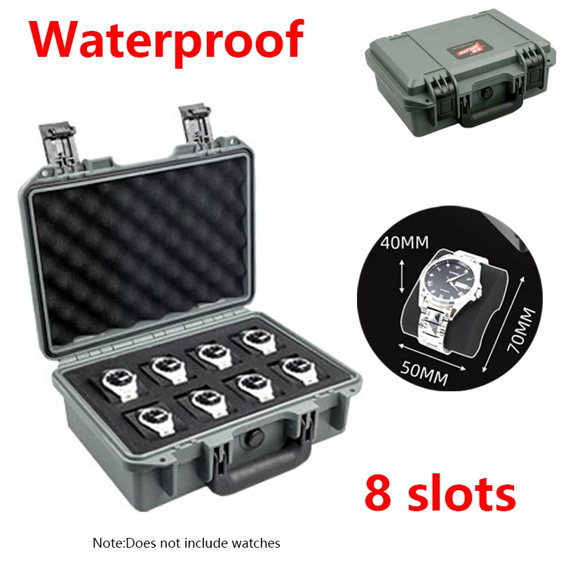 6/15 Slot Abs Plastic Watch Case Portable Waterproof Watch Case Is Used To Store Watches Tool Box