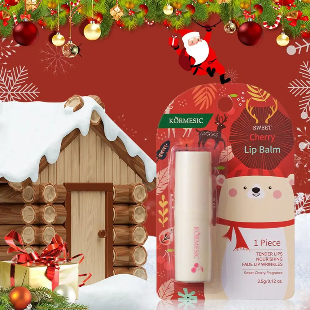 Holiday Lip Balm Smooth Moisturizing Lip Balms Christmas Gift Hydrating Tinted Lip Balm Care Christmas Lip Balms 3 Fruit Flavors