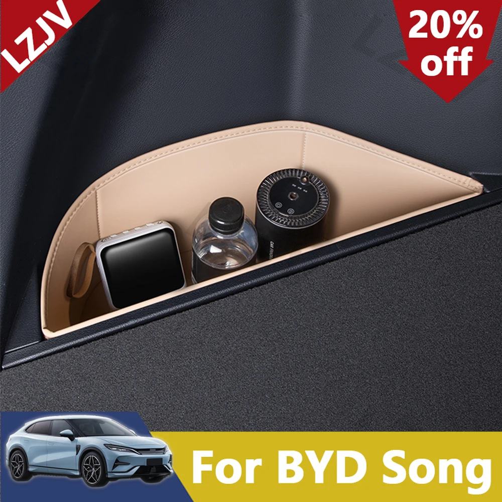 New 2 Pcs For 2025 BYD Song Pro DM-i Leather Storage Compartments On Both Sides Of The Trunk Interior Supplies Trunk Storage Box