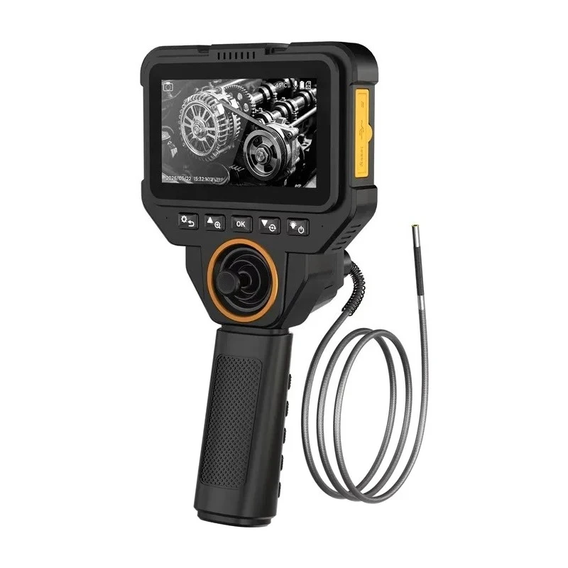 V85 Four-Way Articulating Battery-Powered Automotive/Industrial Borescope with 4.3-Inch IPS HD Screen and 3-Year