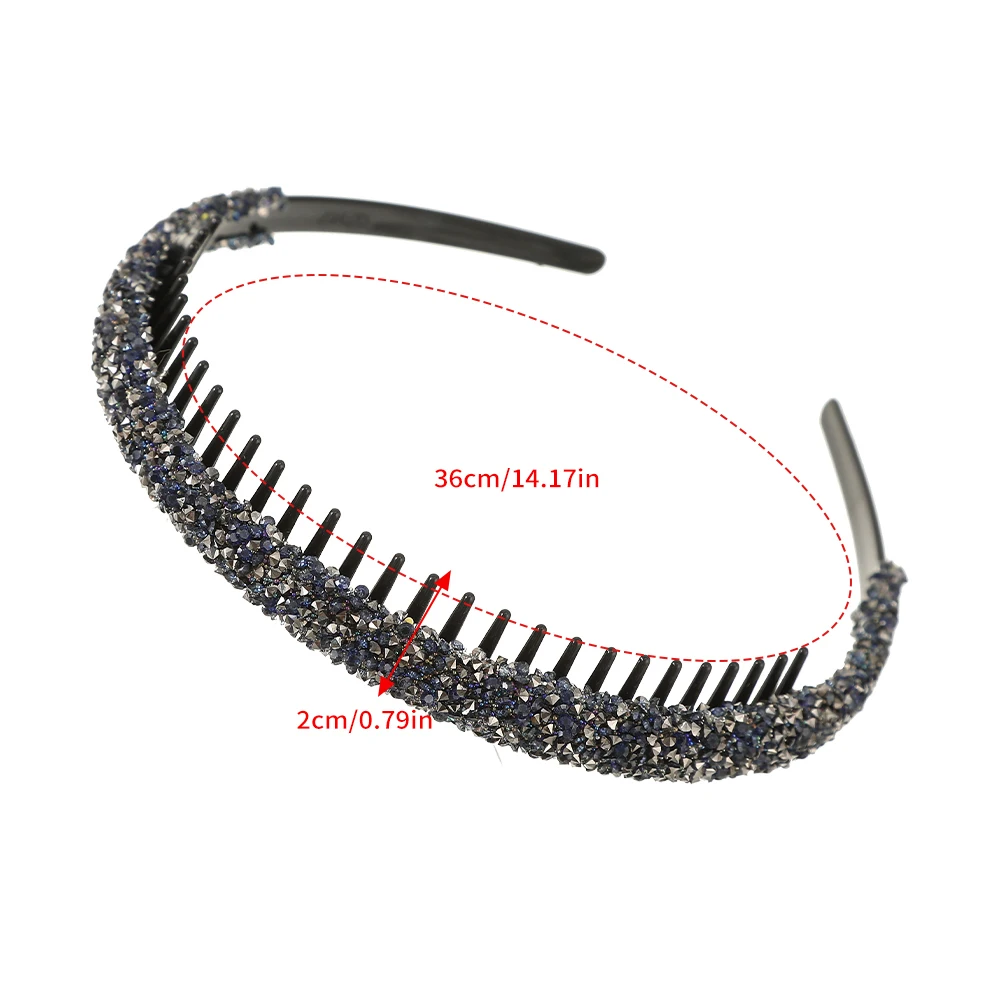 Rhinestone Headbands for Women Girls Sparkle Hair Band Fashion with Teeth Non Slip Hair Hoop Glitter Head Bands Hair Accessories