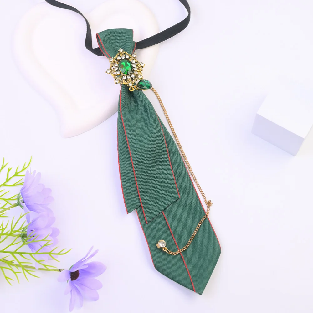 A Pair of Handmade Polyester Webbing with Contrasting Edges and Alloy Dotted Diamonds, Casual Style Women's Fashion Ties, Suitable for Party Outings and Other Clothing Matchinginging - Image 2