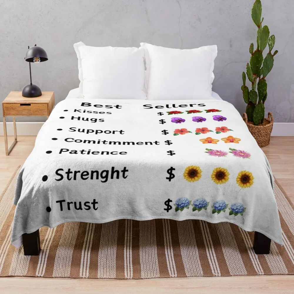 Best sellers, kisses, hugs, support, positive emotions Throw Blanket Winter beds for babies Blankets