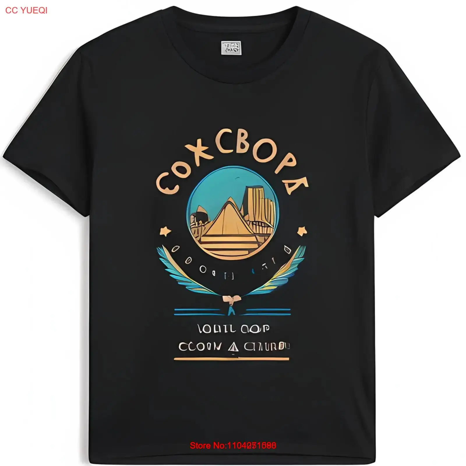 Vintage Black T-Shirt with City Skyline Design & Whimsical СОХСВОРА Text