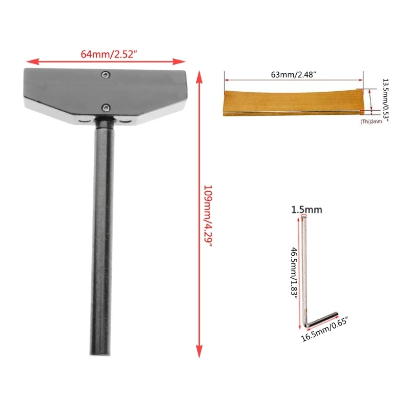 Guitar Bass Fret Press Caul & Radian Fret Inserts with Wrench Fret Install Tool