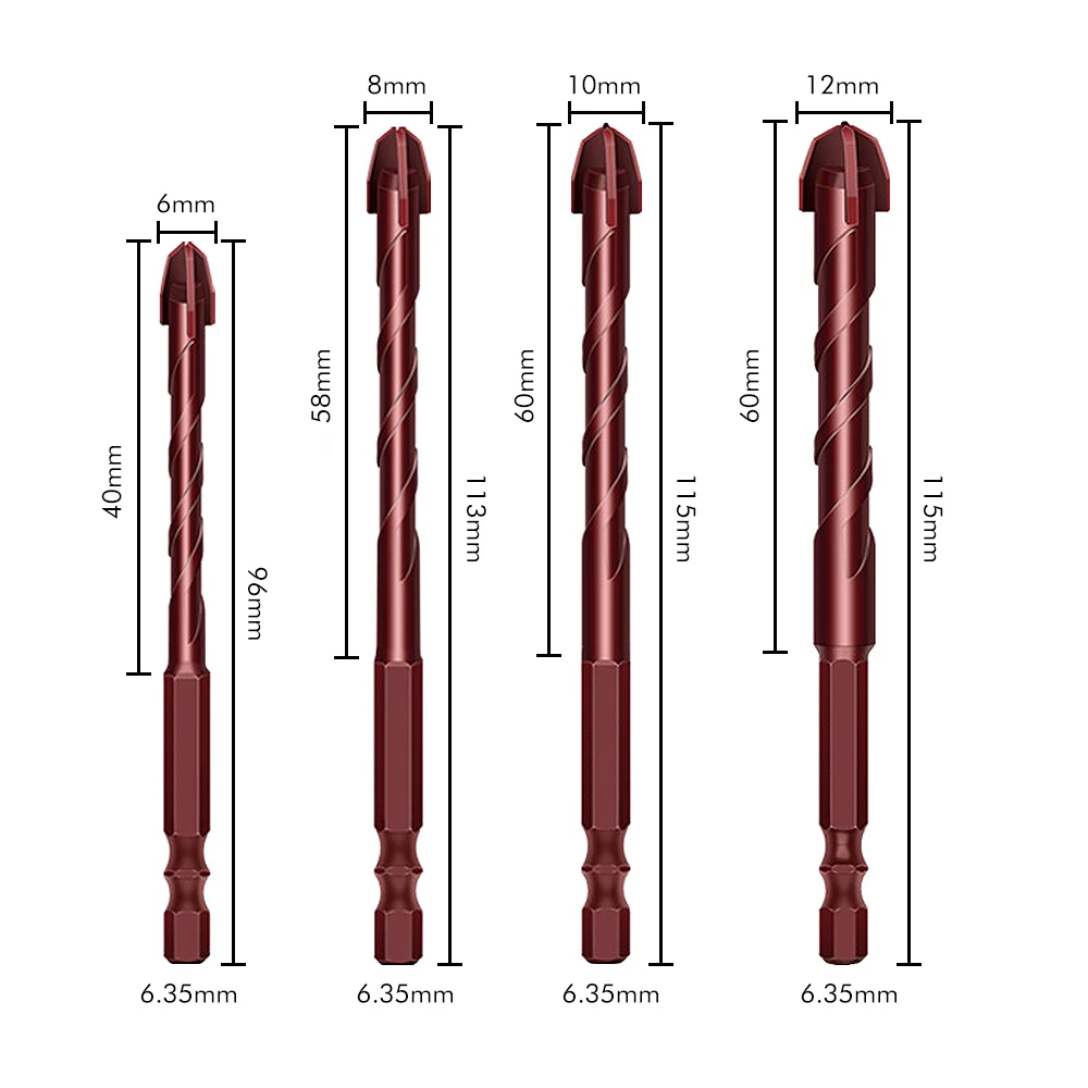 Imagem -05 - Broca de Carboneto de Resistência ao Impacto Cruz para Vidro Tijolo Cimento Azulejo Lâminas Separadas mm mm 10 mm 12 mm