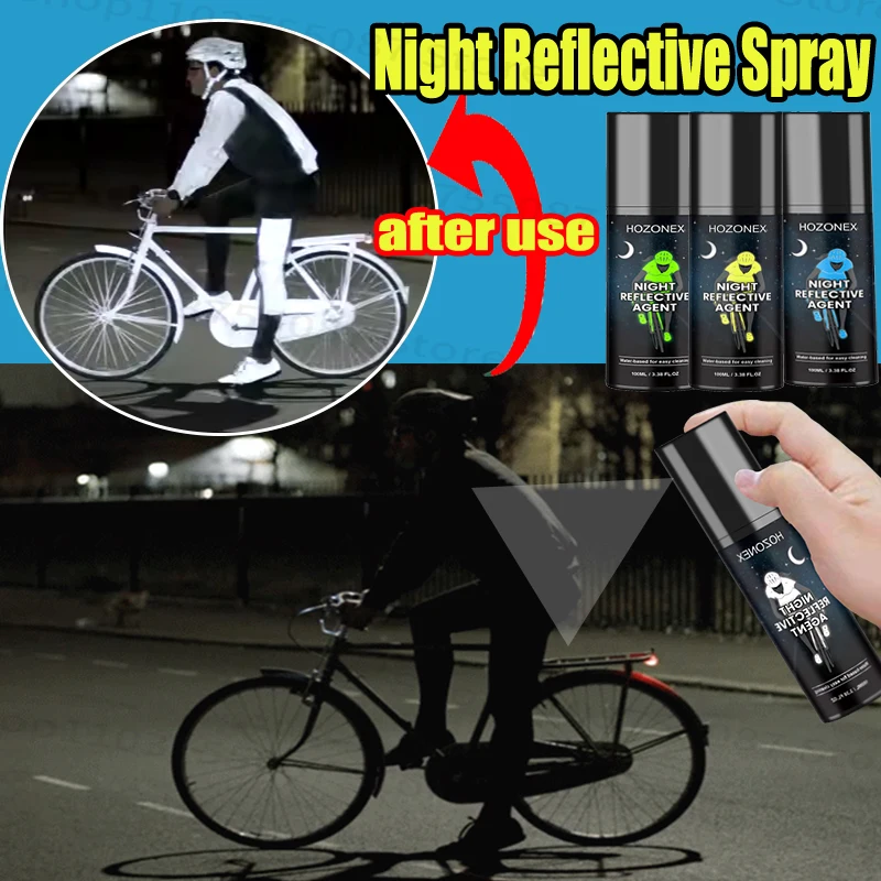 

Светоотражающая ночная аэрозольная краска 100 мл для ночной езды, светящаяся в темноте краска, яркая аэрозольная краска для ткани, велосипедов, скейтбордов