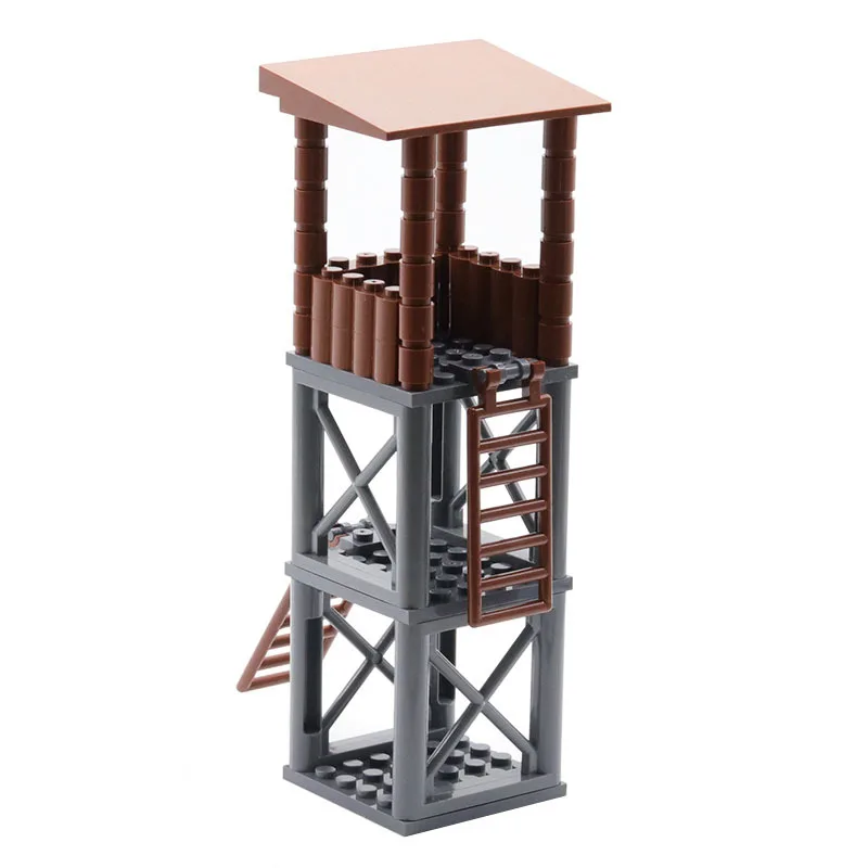 MOC Military Base Watchtower Bricks Toys Sentry Cage Protective Network Barracks Building Blocks Base Compatible With LEGO
