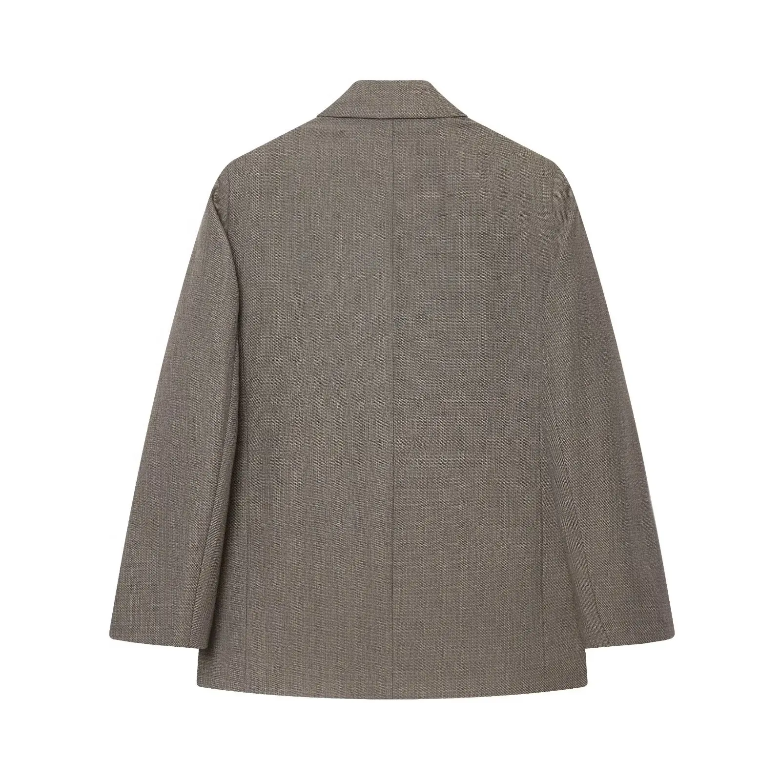 Faionable JNLEAOG Women's Suit Jaet oulder Pads Double Breasted Long Sve Busin Wear Polyester Zebra Pattern