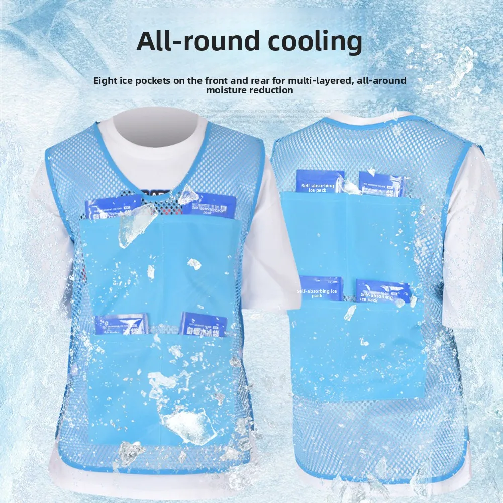 Cool Vest Fast Cooling Vest with 8 Ice Packs Breathable Cooling Jacket Summer Work Vest for Men Women Hot Summer Outdoor Working
