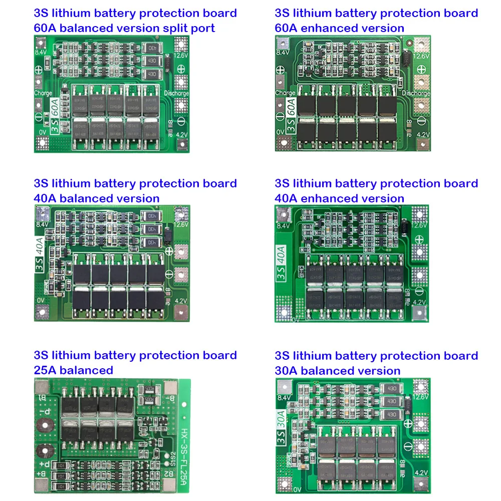 Panneau de protection de charge de batterie au Lithium BMS 3S, module boost/balance