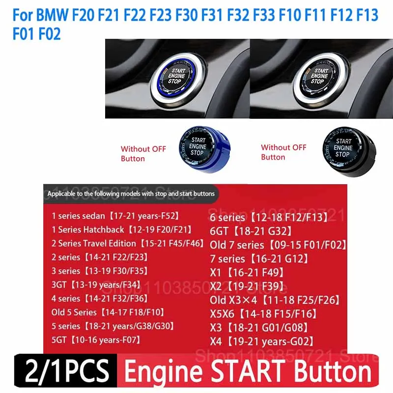 

For BMW 1 2 3 4 5 6 7 Series F01 F02 F07 F11 F12 F10 F20 F30 F15 F25 G22 G26 Car Engine Start Stop Switch Button Replace Cover